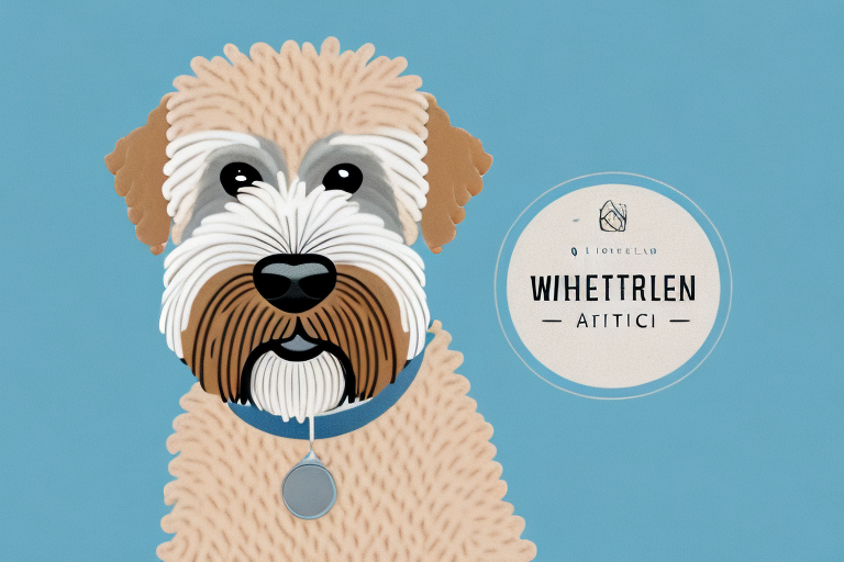 A soft-coated wheaten terrier dog in a natural setting