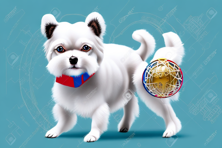 A russian toy dog in a playful pose