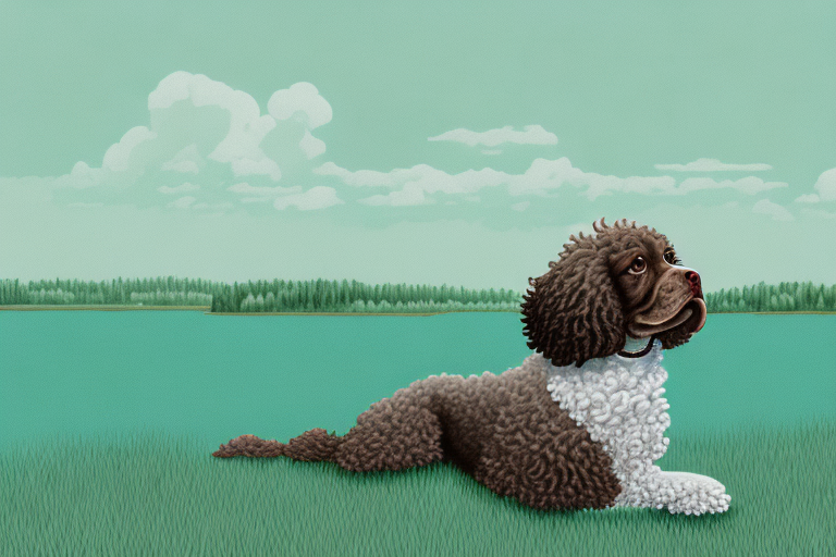 An american water spaniel in a natural environment