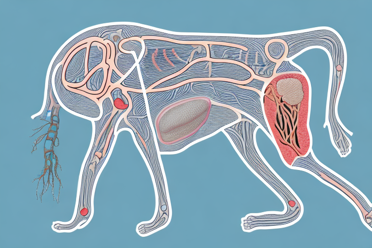 A dog's internal anatomy